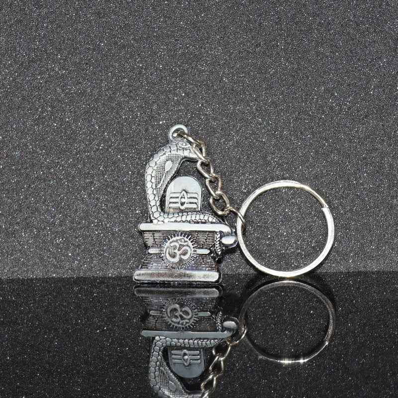 Antique finish Shivling and Trishul keychains for keys