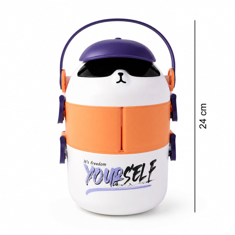 Double layer cartoon lunch box for kids