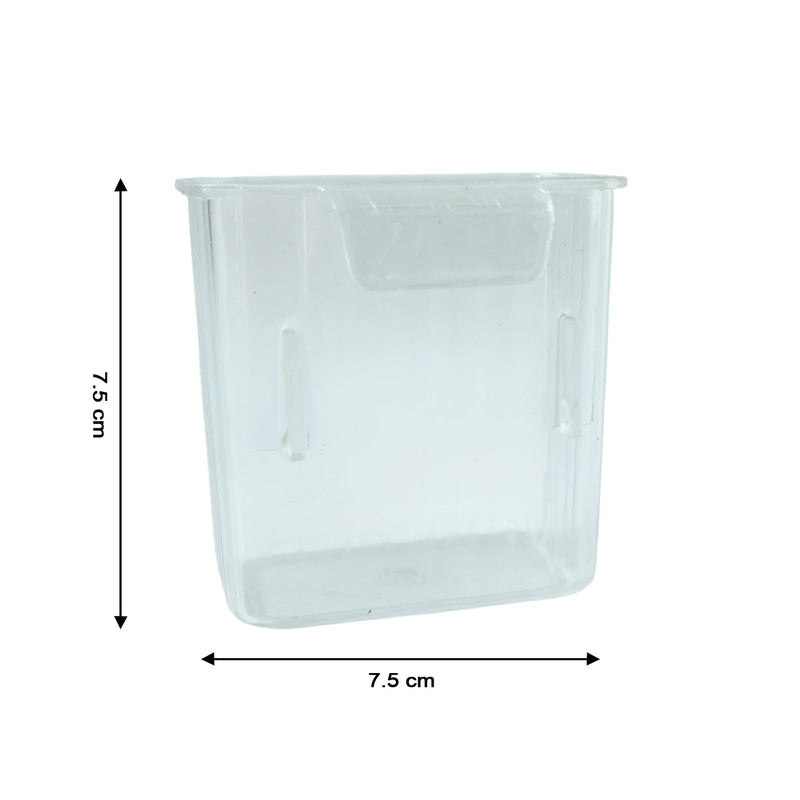 Side view of transparent Mini Rack-Mount Storage Box for home organization
