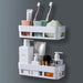 4029 ABS Plastic Shower Corner Caddy Basket Shelf Rack with Wall Mounted Suction Cup for Bathroom Kitchen 