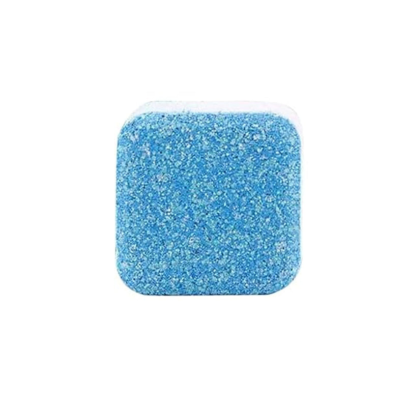 Lavender-scented washing machine cleaner tablet dissolving.