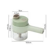 Portable electric food chopper and slicer, ideal for busy kitchens.