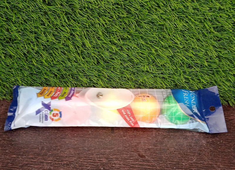 Wonder Fresh Sani Balls providing powerful and long-lasting fragrance for bathroom freshening.