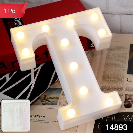 Battery operated LED marquee letter T night lamp bright in bedroom