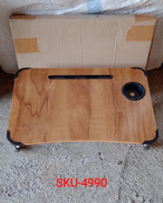 4990 Laptop Table Foldable Portable Notebook Bed Lap Desk Tray Stand Reading Holder with Coffee Cup Slot for Breakfast, Reading & Movie Watching. 