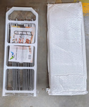 Lifestyle shot of the folding shoe rack organized with different footwear, enhancing home decor.