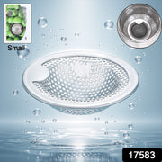 Deep basket kitchen sink mesh strainer capturing food waste and hair