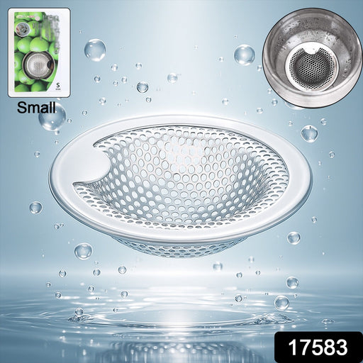 Deep basket kitchen sink mesh strainer capturing food waste and hair