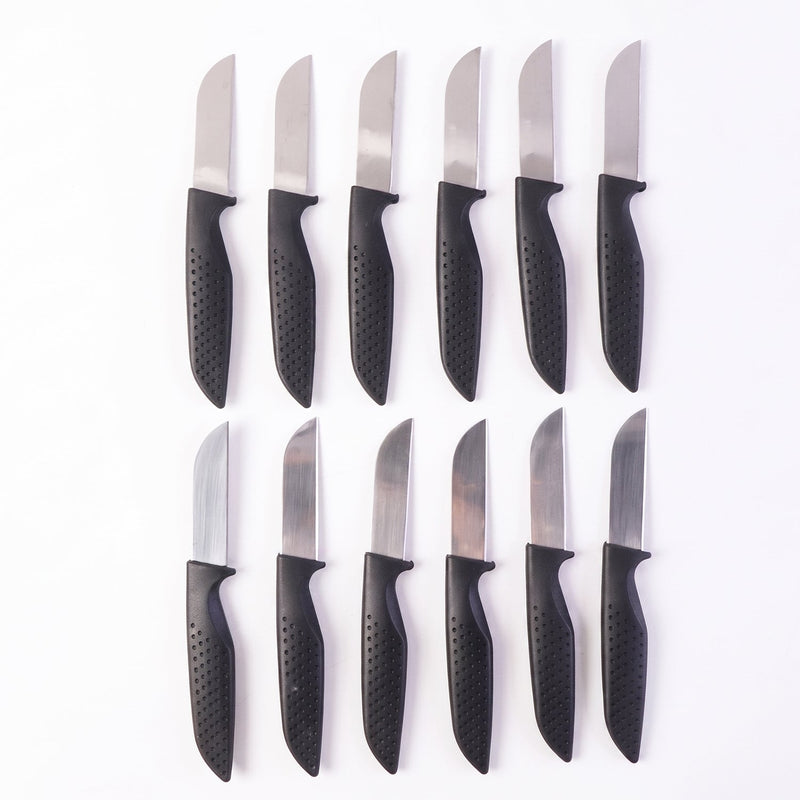 Vegetable chopping knives with plastic ergonomic handles