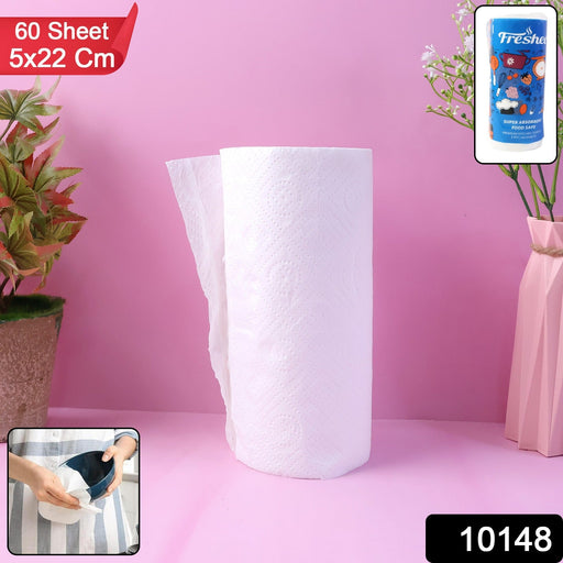Roll of Freshee kitchen paper towels with 60 perforated absorbent sheets