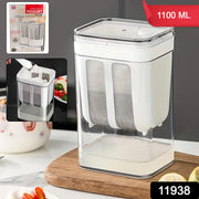 Yogurt strainer components including stainless steel mesh and plastic container