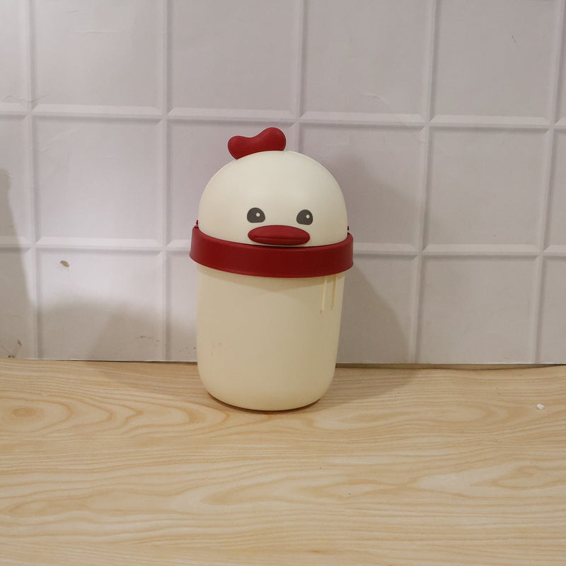 Box of mini desktop trash cans in chick design