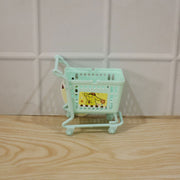 Packaged mini shopping cart toy for children with colorful design