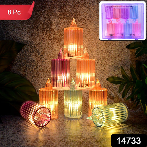 Battery-operated LED flameless candle lights with flickering flame effect