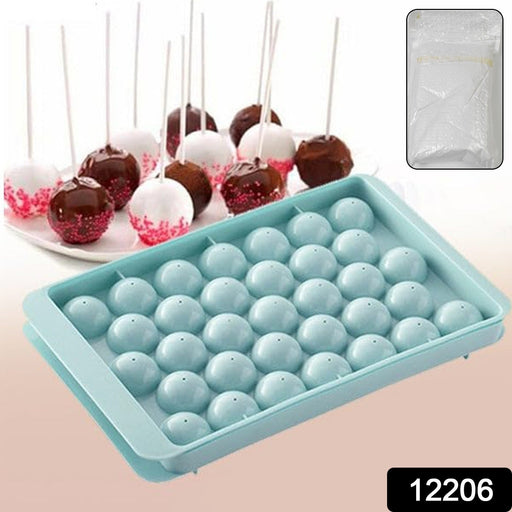 Round ice balls effortlessly releasing from the flexible base of the  ice cube tray.