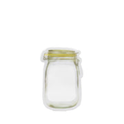 Airtight plastic snack bag, 150ml, standing upright and ready for use.