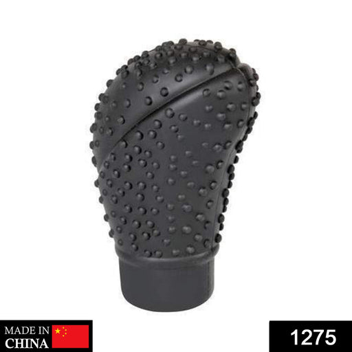 Silicone gear shift knob protector neatly installed on a car's gear stick.