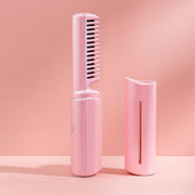 White rechargeable mini hair straightener with ceramic plates
