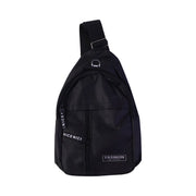 Detailed view of the durable waterproof material and secure seams on the travel sling bag.