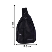 Side profile of the sleek FERVENT Waterproof USB Charging Sling Bag, showcasing its compact design.