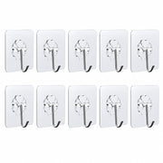 Transparent adhesive hooks set on wall