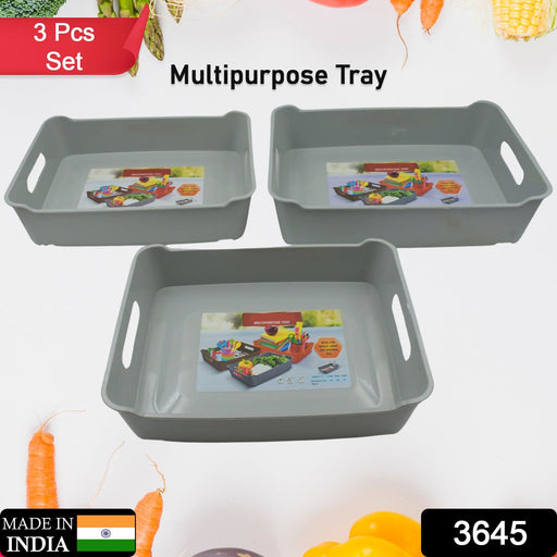 Durable plastic trays holding fresh kitchen fruits and vegetables