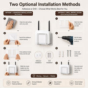White WiFi router stand shelf securely holding set top box