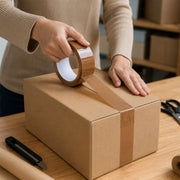 Cello tape being used for box packing and sealing