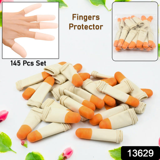 Close-up of soft silicone finger protectors worn comfortably on a hand.