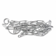 Dog chain leash on white background showing length and material