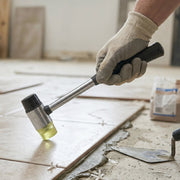 Rubber hammer with steel handle and non-slip grip for furniture assembly