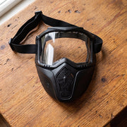 Components of detachable bike goggle mask with impact-resistant frame