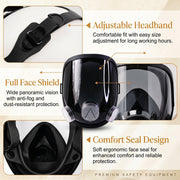Full face shield mask on white background