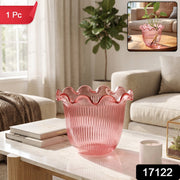 Pack of decorative ruffled flower pots for home decor