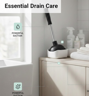 Instructional image for effectively using the drain unblocker pump on a toilet.