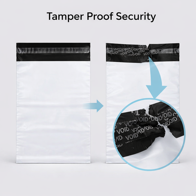 Courier bag with its secure, tamper-proof seal clearly visible.