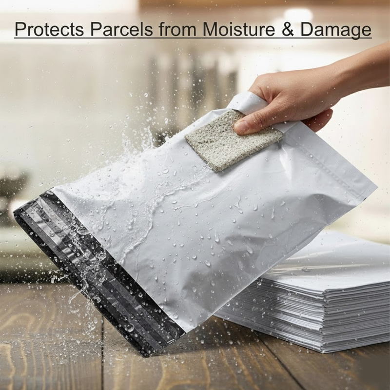 FERVENT brand label detail on a tamper proof courier bag.