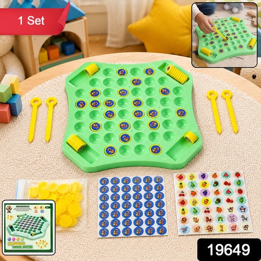 Interactive flip and match game board featuring character tokens for memory building