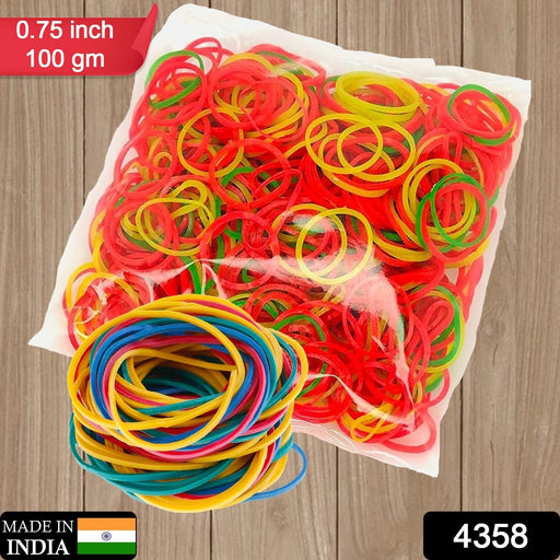 Elastic rubber bands organizing office documents and stationery supplies.