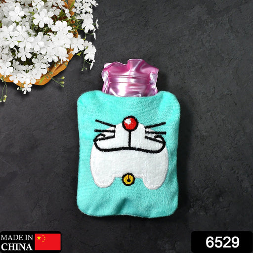Close-up of the Doremon hot water bag featuring its cartoon character design.