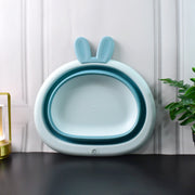 Oval shape foldable basin for multipurpose washing and storage