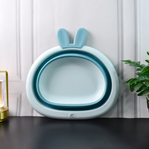 Oval shape foldable basin for multipurpose washing and storage
