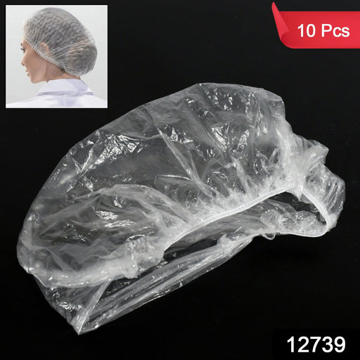 A single disposable shower cap, neatly sealed in its clear individual wrapper.