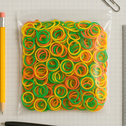 A vibrant pile of assorted elastic rubber bands ready for various tasks.