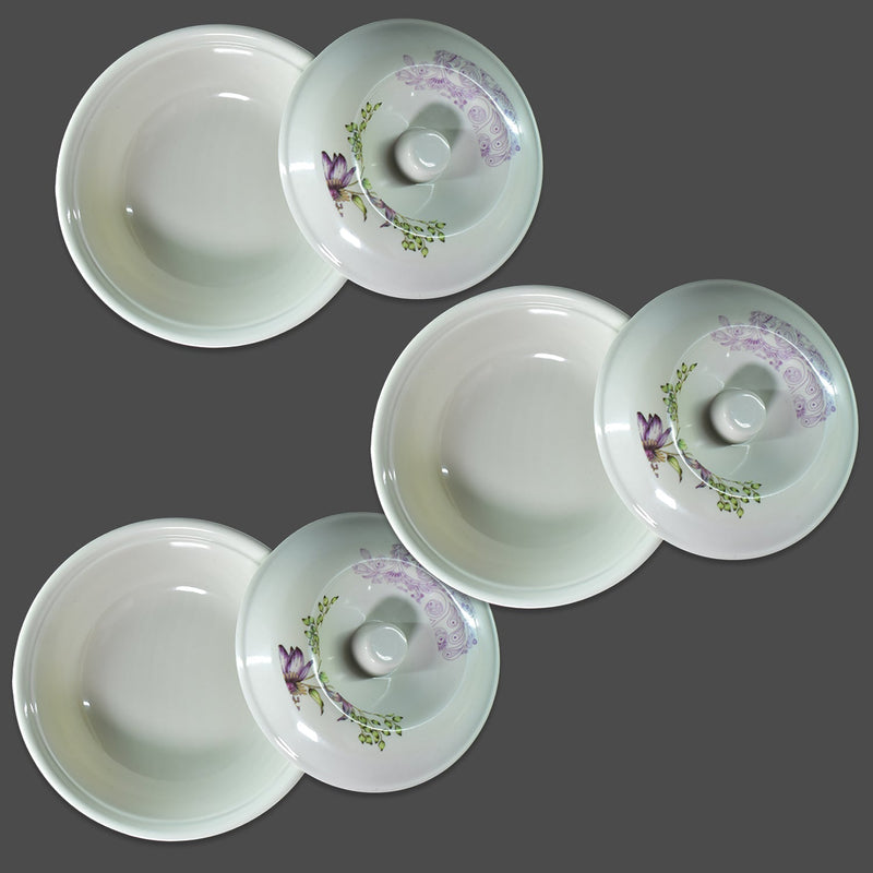 Premium 32-piece plastic dinnerware set arranged on a table.