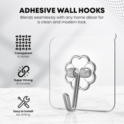 Diagram showing 6cm length and width of the stainless steel adhesive hook.