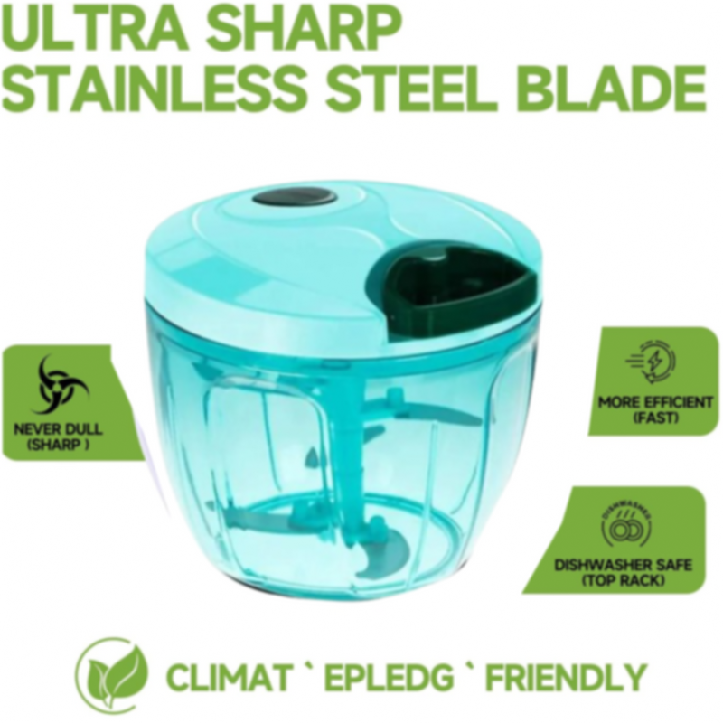 Ergonomic handle and anti-slip base ensuring safe and comfortable use of the chopper.
