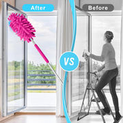 Stainless steel extendable pole of the microfiber duster