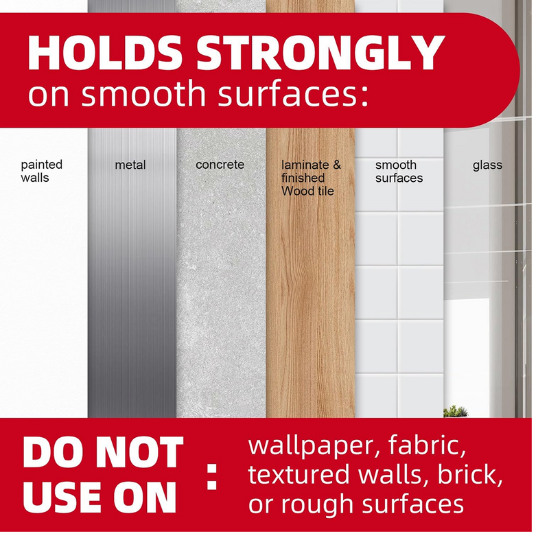 Adhesive screw hook with a clear sticky backing, demonstrating ease of wall mounting.