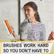 Veepee washing scrub brush featuring heavy-duty nylon bristles and ergonomic wooden finish handle